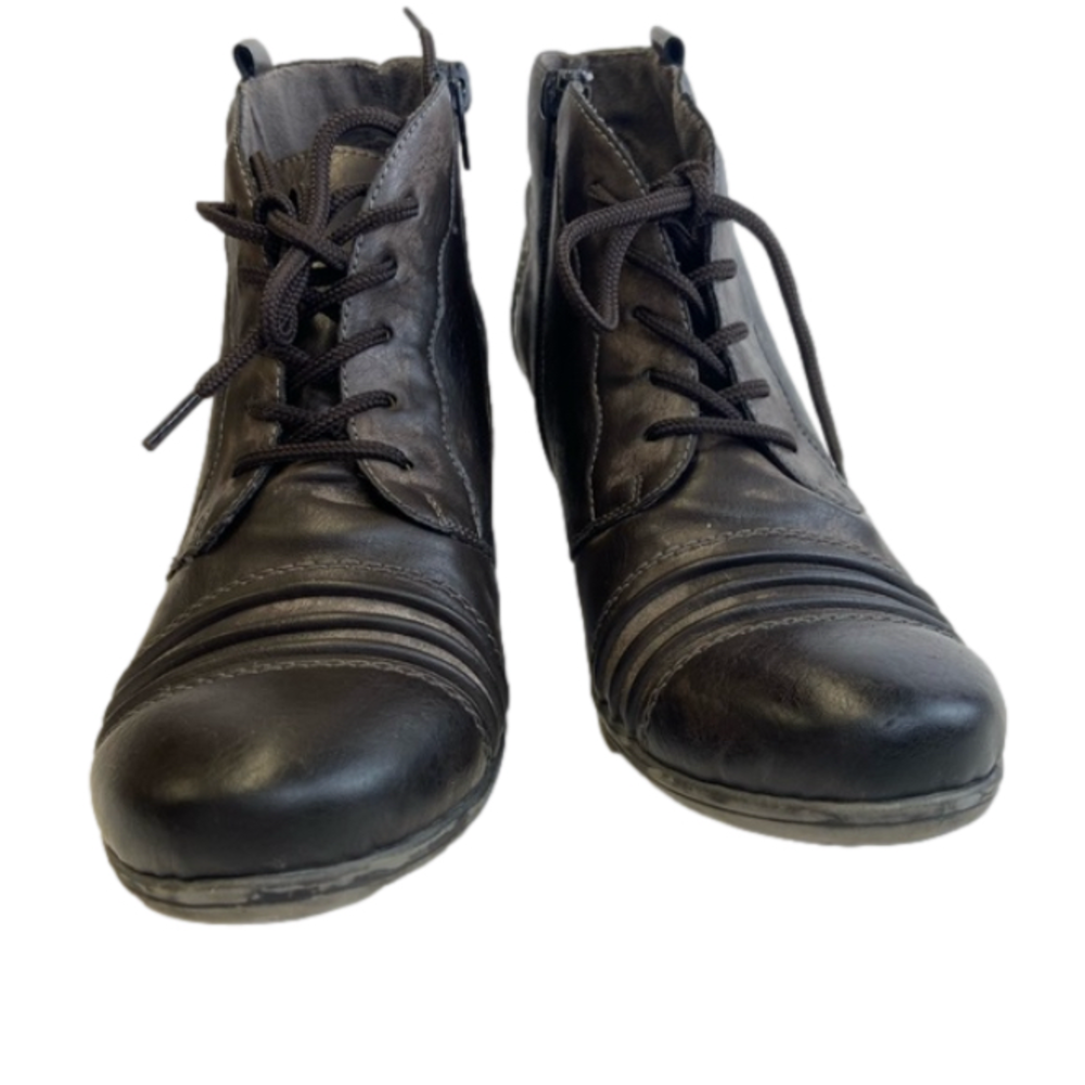 Remonte Size 8.5 / 40 Grey Black Anti-stress Comfort Lace Up Bootie Printed - Picture 3 of 16